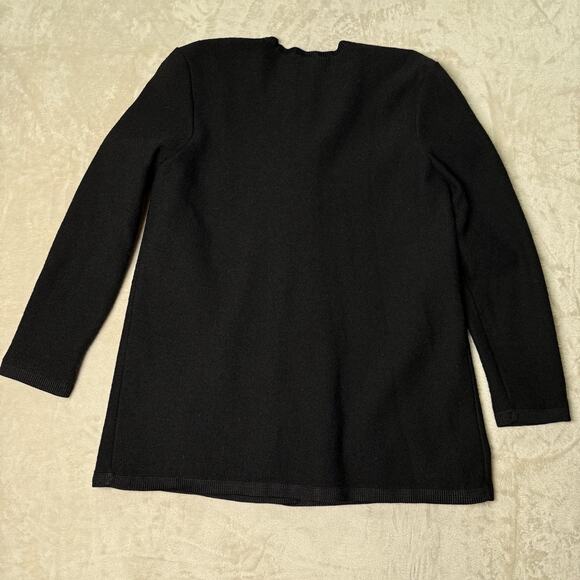 VTG St. John Knit Button Jacket Blazer Lined Black Wool 80s Gold Women's Size L - Picture 4 of 7